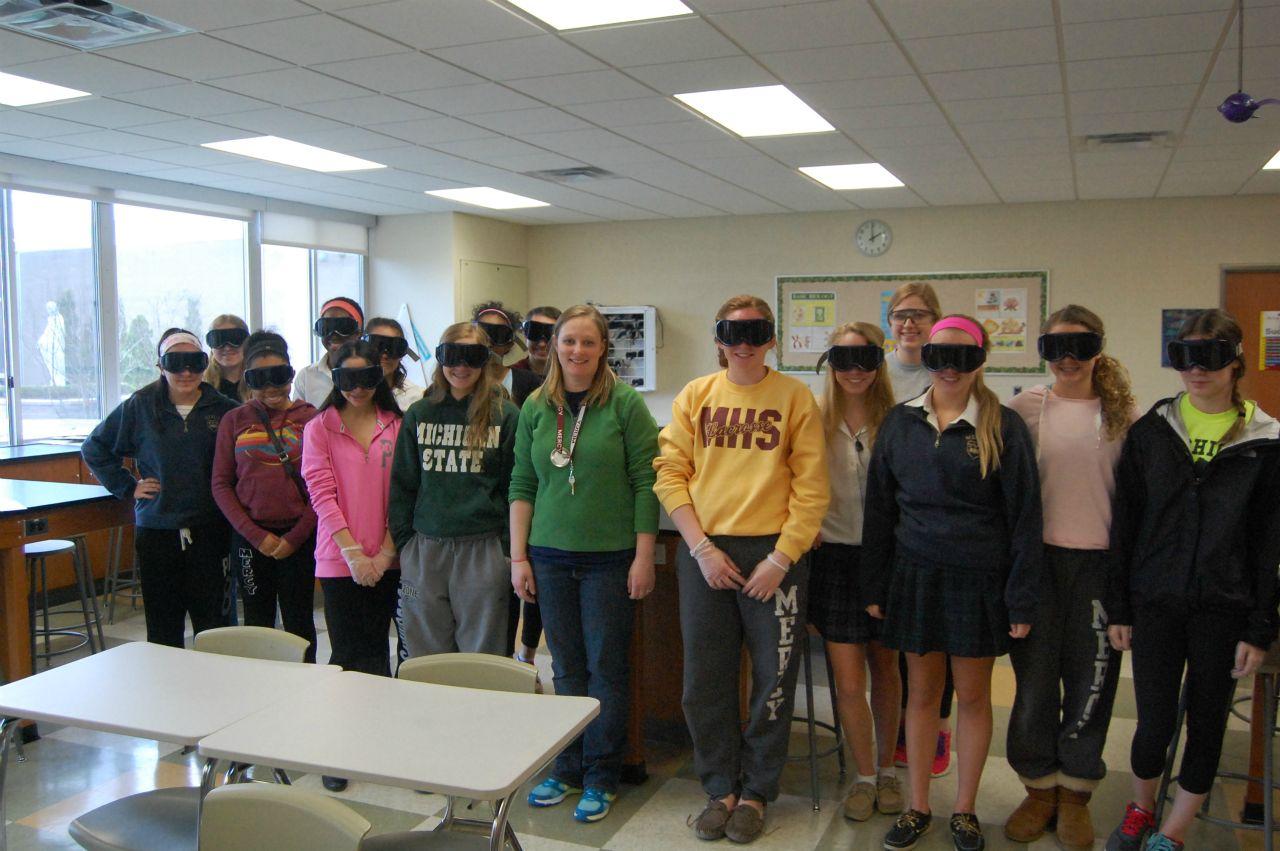 Mrs. Weiler's 7th hour biology class prepares to disect fetal pigs, their final lab project of the year.  Photo caption: Sydney Hembree