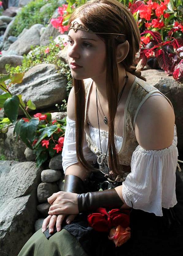 Her costume complete with elf ears, Emily Poppenger '14 watches passersby at Michigan's Renaissance Festival. Photo Credit: Sergio Mazzotta