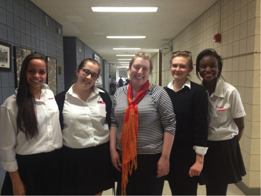 Film Club founders, (from left) Tasia Gabriel, Emma Greenleaf, Mrs. Youngerman, Rita Erickson, and Karli Winfrey, will host the first film screening in early November.