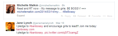 Michelle Malkin and Jane Lynch, who are both well-known in society, have different takes on the "Let's Ban Bossy" campaign