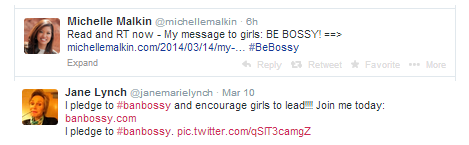 Michelle Malkin and Jane Lynch, who are both well-known in society, have different takes on the "Let's Ban Bossy" campaign 