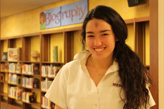 Junior Maddy George proudly displays her ashes for Ash Wednesday.